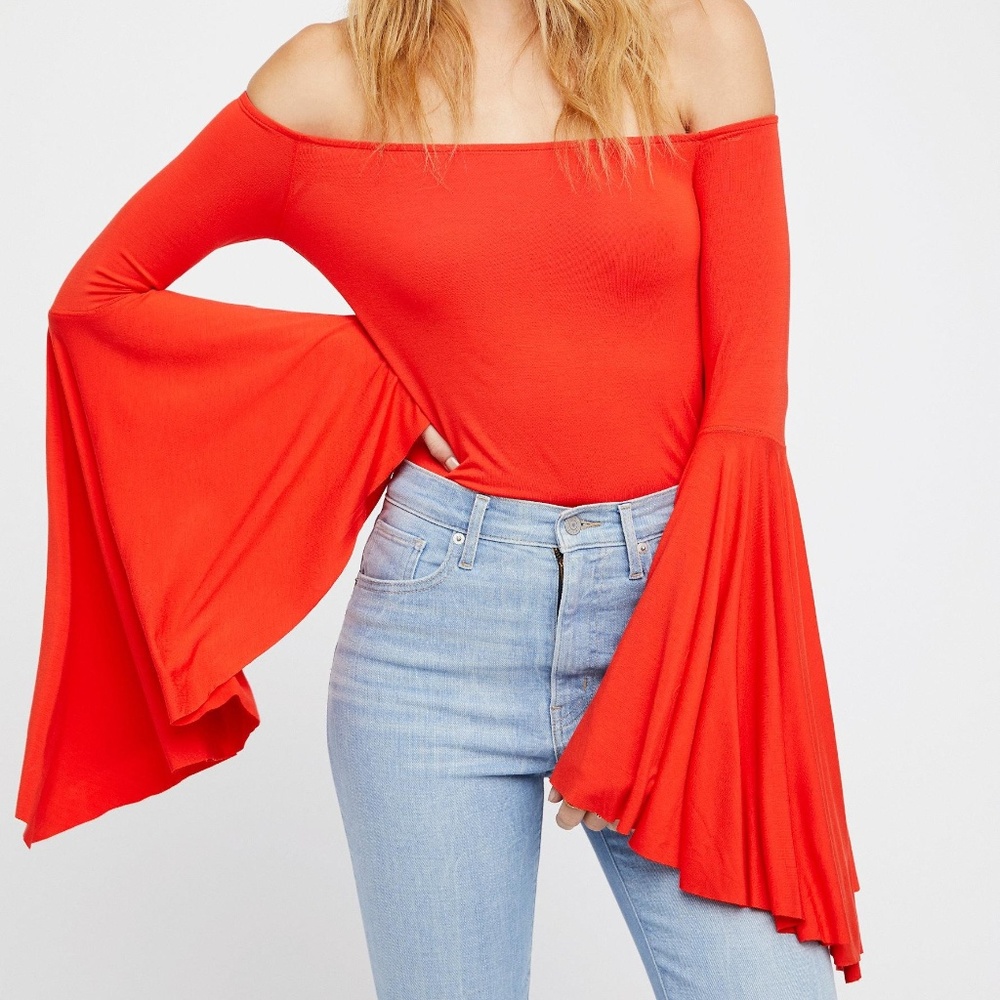 Free People Bell Sleeve Top